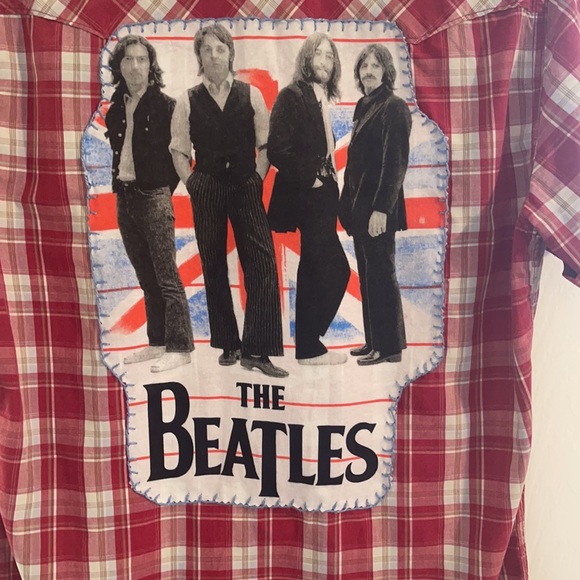 Fun, Funky Vintage Pearl Snap Beatles Shirt - Picture 2 of 6